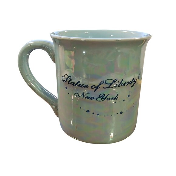 Statue of Liberty Museum Coffee Mug 3D Light Pearlescent Blue 12 oz - Picture 2 of 7